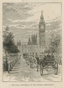 Königliche Prozession am Victoria Embankment von English School