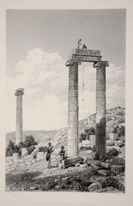 Ruinen des Tempels von Apollo Branchidae, veröffentlicht 1863, Lithographie von English School