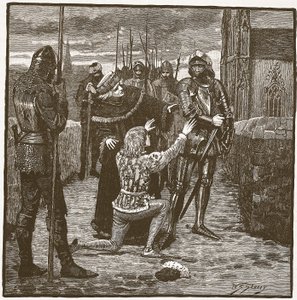 Rutland bittet Clifford um Gnade, Illustration aus Cassells Illustrierter Geschichte Englands von English School