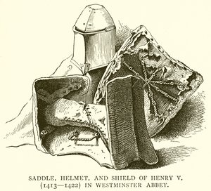 Sattel, Helm und Schild von Heinrich V (1413-1422) in der Westminster Abbey von English School