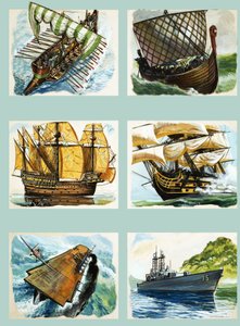 Montage von Segelschiffen von English School
