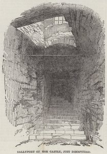 Sallyport von Windsor Castle, gerade entdeckt (Gravur) von English School