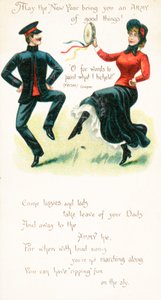 Heilsarmee-Tänzer, Neujahrskarte von English School
