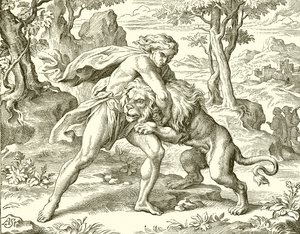 Samson und der Löwe von English School