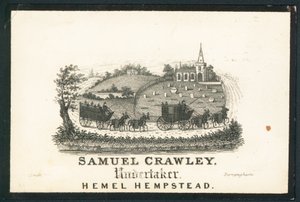 Samuel Crawley, Bestatter, Visitenkarte von English School