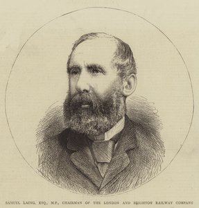 Samuel Laing, Esquire, MP, Vorsitzender der London and Brighton Railway Company (Stich) von English School