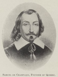 Samuel de Champlain, Gründer von Quebec (Lithografie) von English School