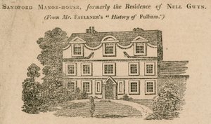 Sandford Manor House, Fulham, London, ehemals der Wohnsitz von Nell Gwynne von English School