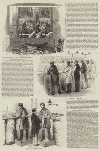 Samstagabend im General Post-Office, Zeitungsabteilung (Stich) von English School