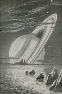 Saturn wie eine untergehende Sonne von English School