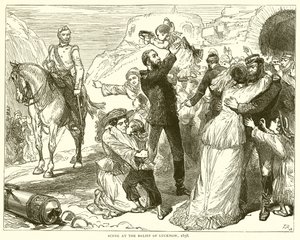 Szene bei der Entlastung von Lucknow, 1858 von English School