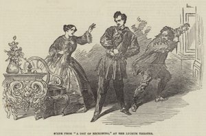 Szene aus "Ein Tag der Abrechnung" im Lyceum Theatre von English School