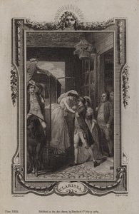 Szene aus Clarissa, von Samuel Richardson von English School
