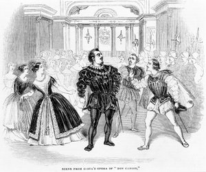 Szene aus Costas Oper Don Carlos, 1844 von English School