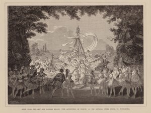 Szene aus dem neuesten russischen Ballett, "Die Abenteuer des Peleus," im Kaiserlichen Opernhaus, St. Petersburg (Gravur)