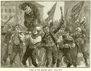 Szene in den Belfast Riots