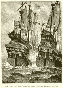 Seeschlacht zwischen Lord Howard und Sir Andrew Barton von English School
