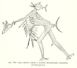 Seegeist, nach einer einheimischen melanesischen Zeichnung, Codrington von English School