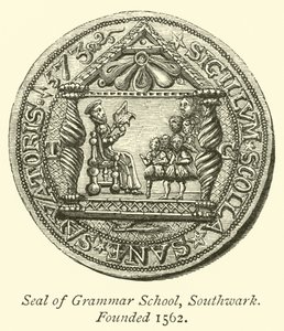 Siegel der Grammar School, Southwark, gegründet 1562