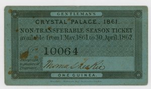 Saisonkarte für den Eintritt zum Kristallpalast, 1861-62