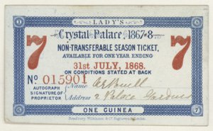 Saisonkarte für den Crystal Palace, London, 1867-1868 von English School