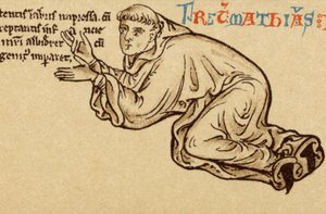 Selbstporträt kniend zu Füßen der Jungfrau und des Kindes (Detail) von English School