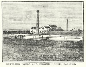 Absetzbecken und Maschinenhaus, Barking (Gravur) von English School