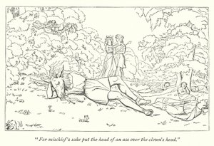 Ein Sommernachtstraum; Oberon befreit Titania vom Zauber (Stich) von English School