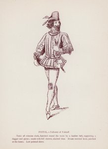 Shakespeares Die lustigen Weiber von Windsor: Pistol, ein Anhänger von Falstaff (Lithographie) von English School