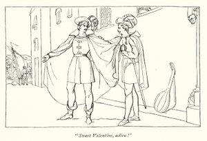 Die zwei Herren aus Verona; Der Abschied von Valentin und Proteus (Stich) von English School