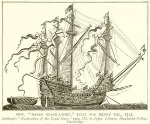 Schiff, Harry Grace-a-Dieu, gebaut für Heinrich VIII, 1512 von English School