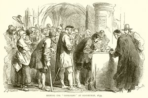 Unterzeichnung des Bundes in Edinburgh, 1639 von English School