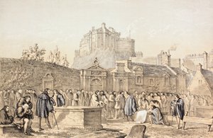 Unterzeichnung des Bundes im Greyfriars-Kirchhof, Edinburgh 1638, aus 