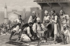 Sikh-Truppen teilen die Beute der Aufständischen, aus 