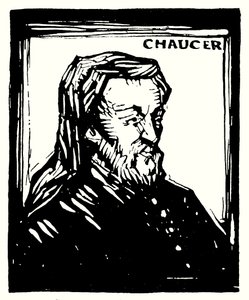 Silhouettenporträt, Geoffrey Chaucer von English School