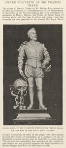 Silbermodell der Plymouth-Statue von Sir Francis Drake für die Messe des Royal Naval College von English School