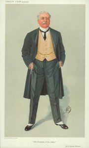 Sir A Osmond Williams, Der Champion der Damen, 1. Dezember 1909, Vanity Fair Karikatur von English School