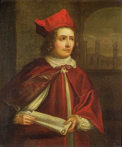 Sir Augustus Harris (1851-96) als Kardinal Wolsey von English School