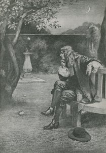 Sir Isaac Newton sieht einen Apfel fallen von English School