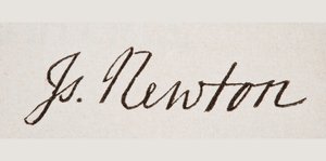 Unterschrift von Sir Isaac Newton, aus 