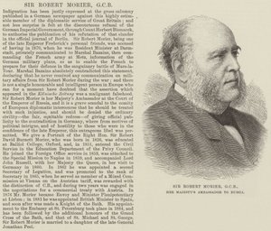 Sir Robert Morier, GCB, Ihre Majestät Botschafter in Russland (Stich) von English School