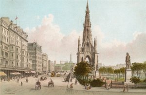 Sir Walter Scotts Denkmal und Princes Street, Edinburgh