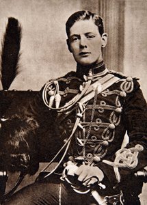 Sir Winston Churchill als Leutnant in den 4. Husaren im Jahr 1895 von English School