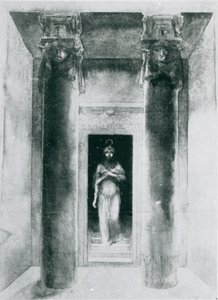 Skizze von Moina Mathers (1865-1928) in der Rolle der Hohepriesterin Anari, die die Riten der Isis ausführt, Paris, 1899 von English School