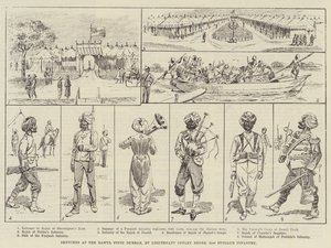 Skizzen beim Rawul Pindi Durbar (Gravur) von English School