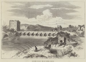 Skizzen in Spanien, die alte Brücke, Cordova (Stich) von English School