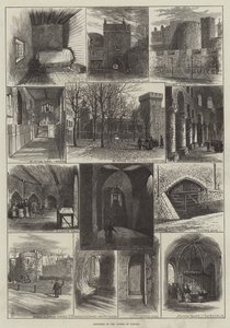 Skizzen im Tower of London (Stich) von English School