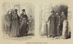 Skizzen ausländischer Priester in Rom (Stich)