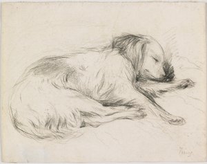 Schlafender Hund, ca. 1840 von English School