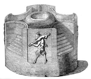 Kleiner tragbarer Tempel, der dem Priapus-Kult gewidmet ist von English School
